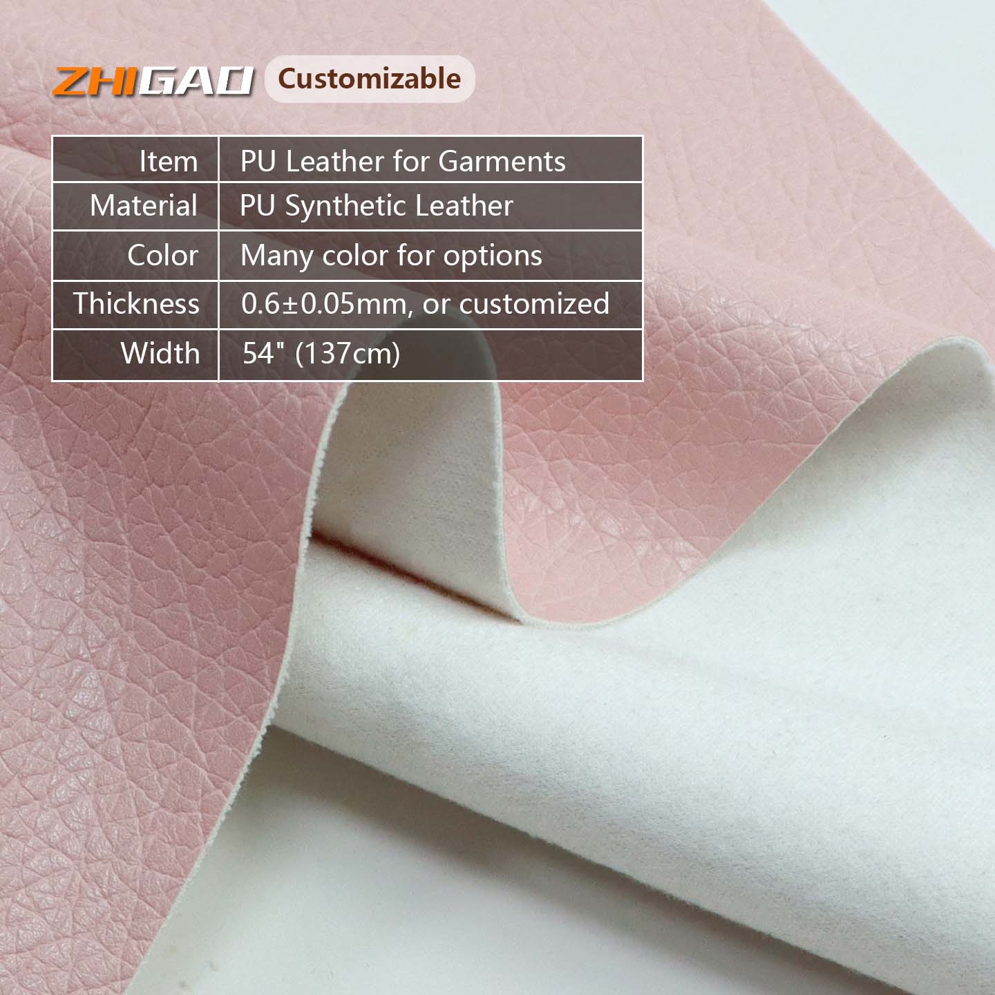 Synthetisch PU-leer voor kleding